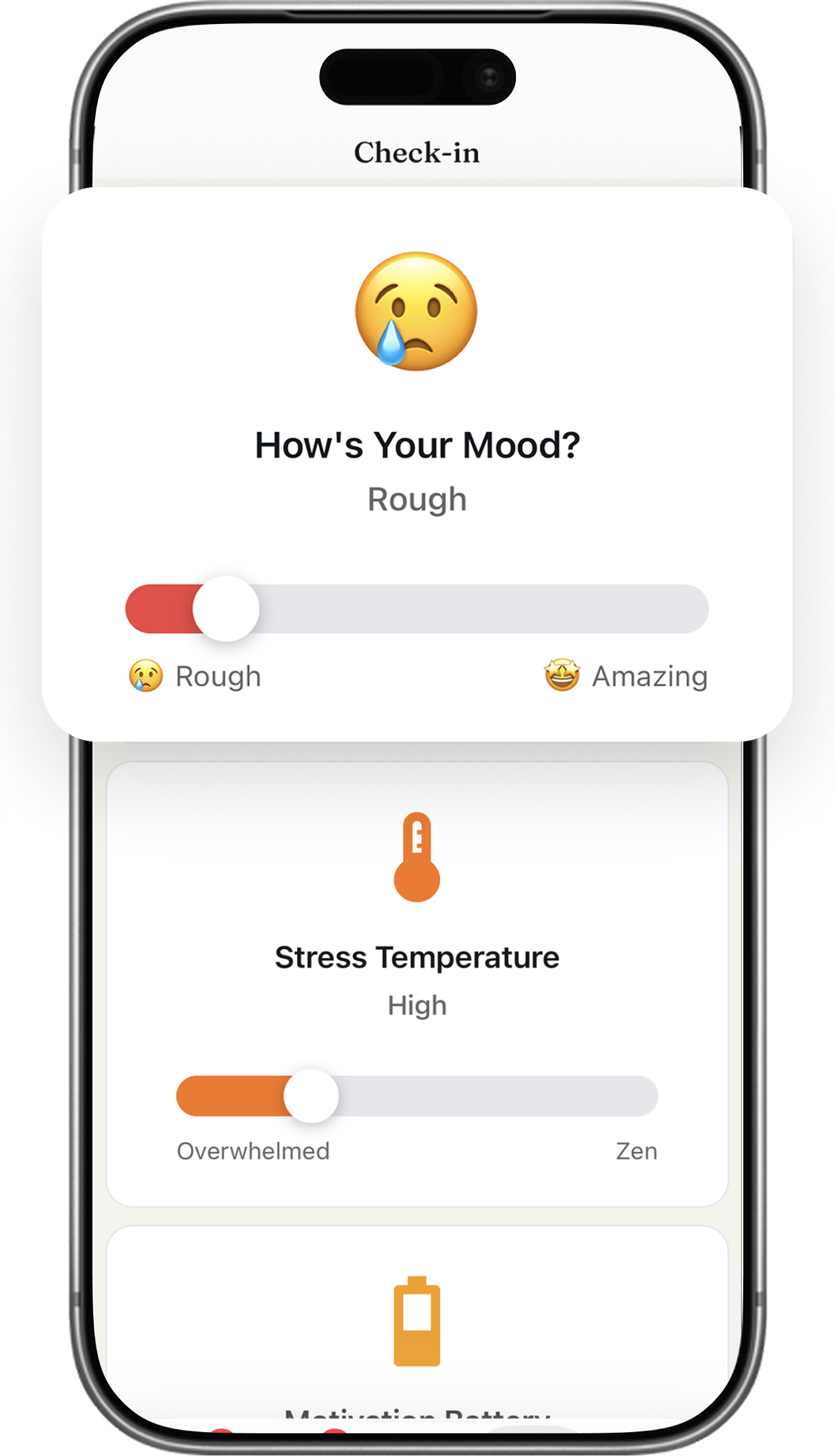 Innermost daily check-in screen